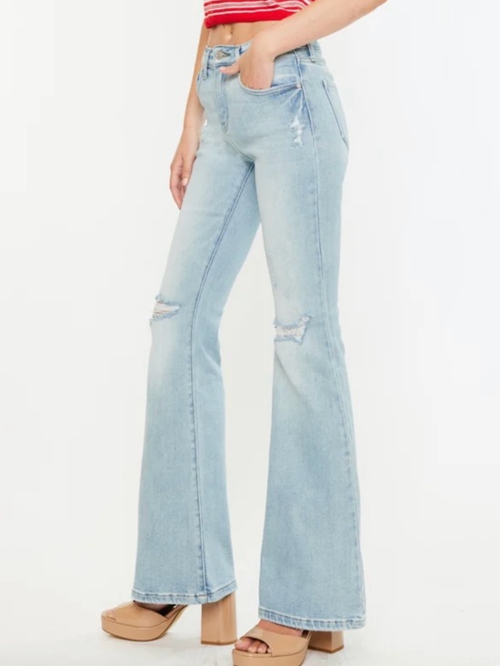 KanCan Denim - NWT Kancan Abigail High Rise Flare Jeans Distressed Light Wash Size 11 / 29